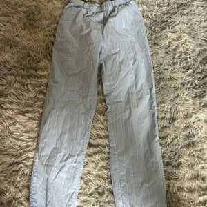 Blue and White Striped Pants